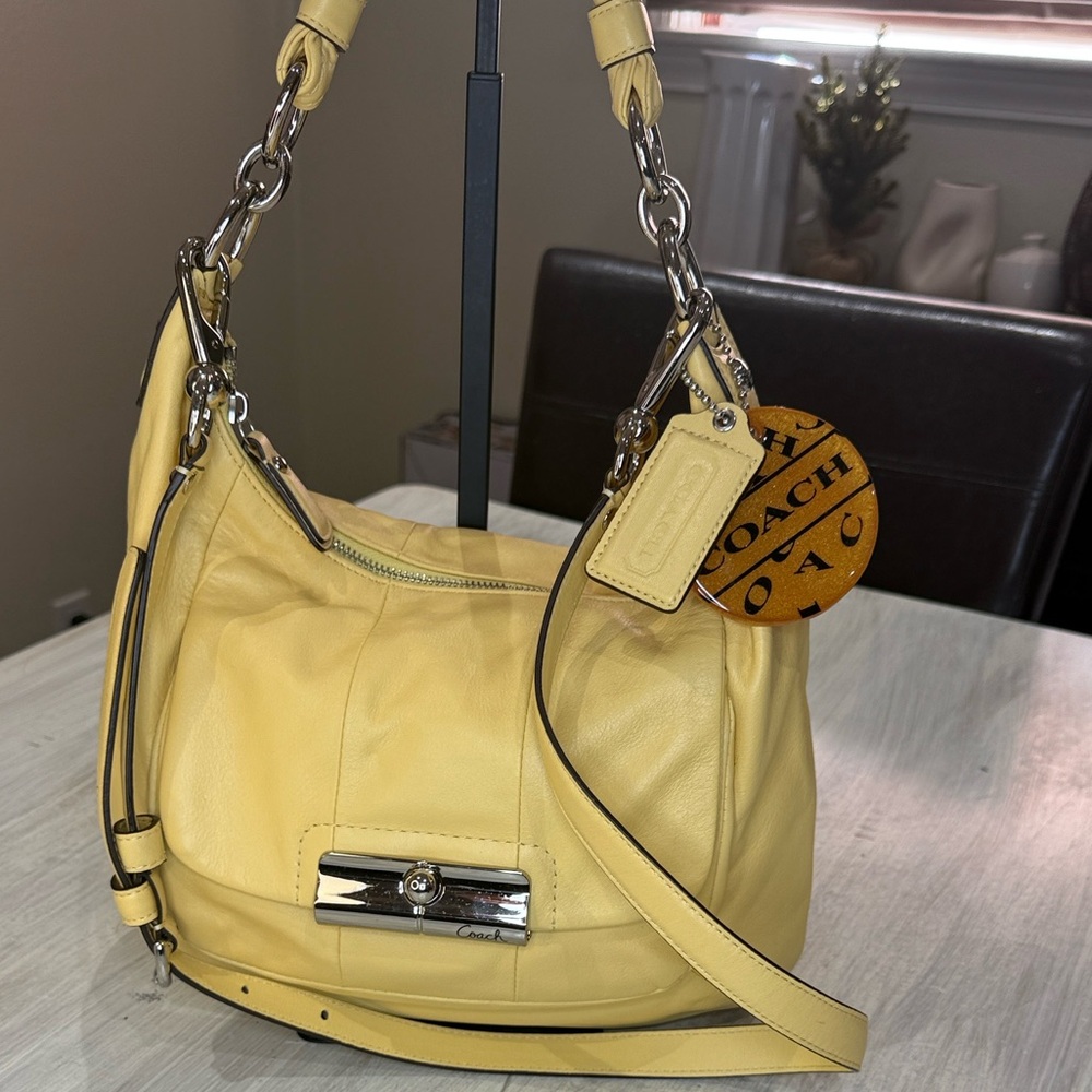 Coach Kristin Hobo Light Yellow Leather Shoulder/Crossbody Bag